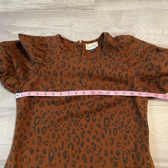 Universal Thread Brown & Black Leopard Print Dress Short Puff Sleeves-Size 2 - Picture 13 of 15